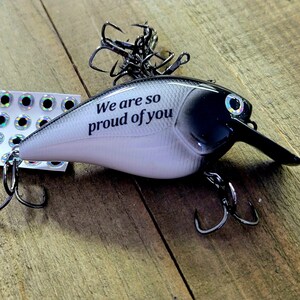 Sobriety Anniversary Gift for anyonein recovery, Personalized 1st year Sober Gift, Custom Fishing Lure for a recovery milestone keepsake image 6