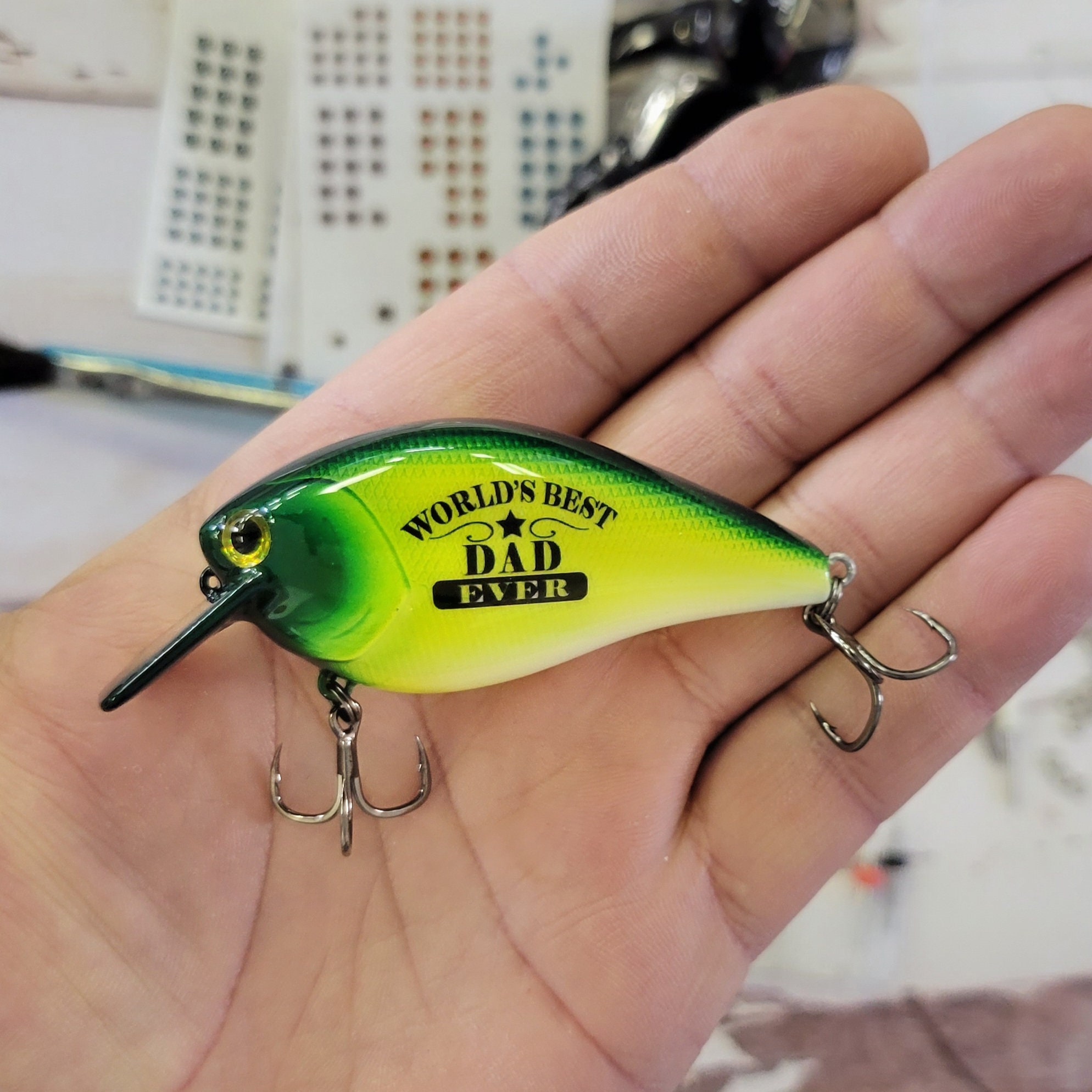 Buy Dad Gift From the Kids, Personalized Fishing Lure Custom Made for Dad.  Daughter Gift to Dad, Personalized Gift From Son Online in India 