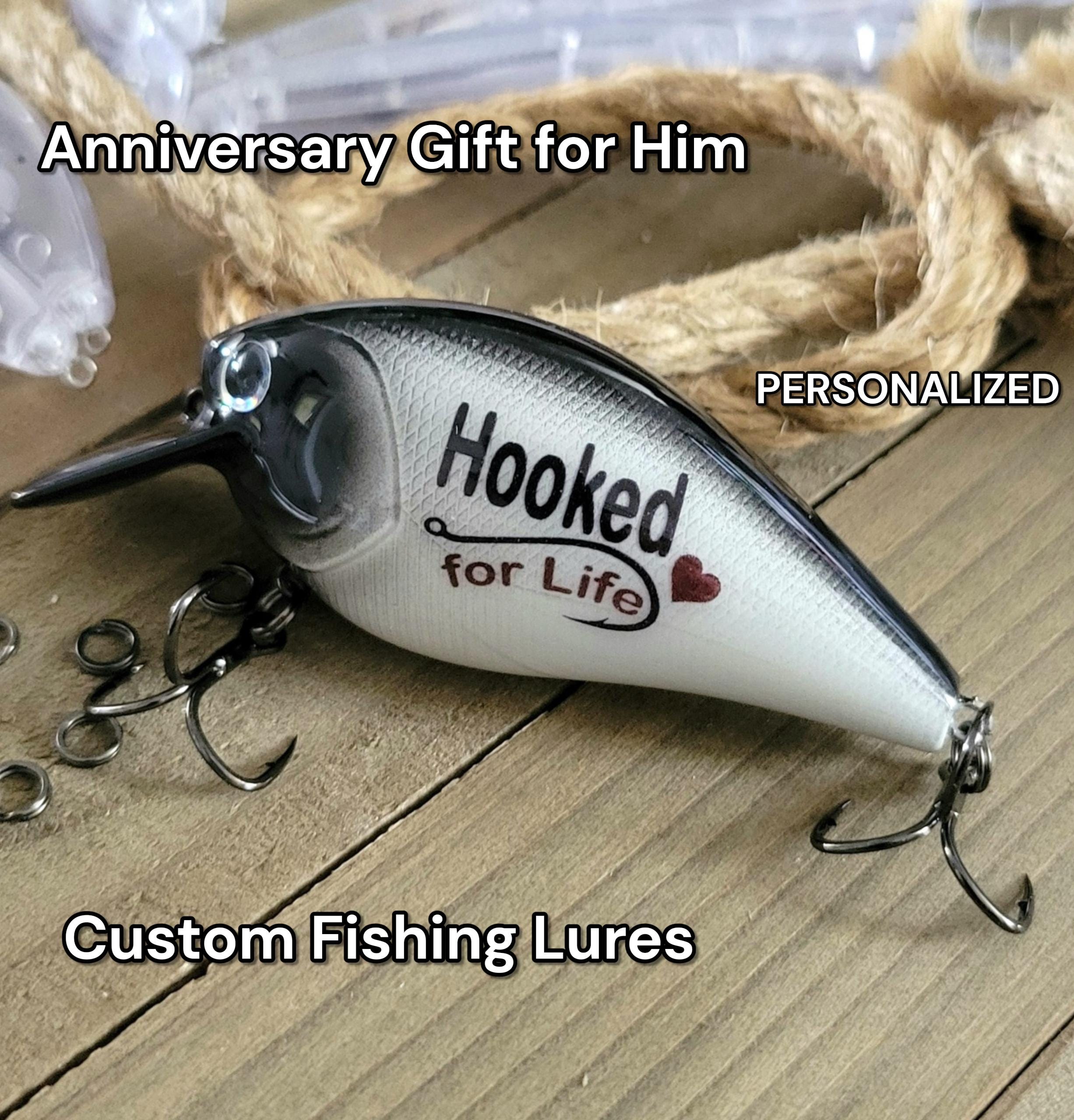 anniversary fishing lures Gift for Fisherman Husband – Personalized Fishing Lure Anniversary Gift