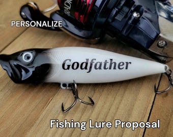 Godparent Proposal Gift – Personalized Fishing Lure for Baptism or Baby Announcement, Will You Be My Godparent Gift