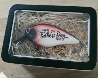 First Fathers Day Personalized Fishing Lure | New Dad Gift for the Dad to be