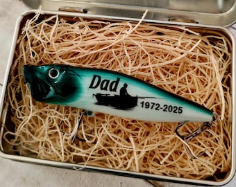 Memorial Gift for Dad, Personalized Fishing Lure Keepsake, Sympathy Gift for Loss of Father