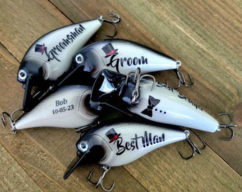 Fishing proposal gift for a Groomsman, Personalized fishing lure custom made for your Best Man, Groomsmen, Officiant, Usher or anyone else