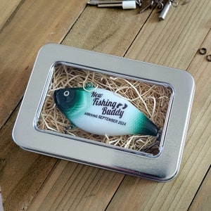 New Fishing Buddy Coming Soon, Baby Reveal Fishing Lure, Fishing Husband Baby Announcement image 4