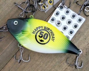 Personalized 50th Birthday gift for men - 50th Birthday Fishing Lure - Fishing Birthday Gifts - Personalized fishing gifts for his birthday