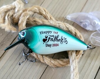1st Fathers Day Fishing gift for Dad, Custom first Father's Day Fishing Lure, Fathers day fishing gift, Unique 1st Fathers Day fishing gift