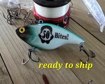 50th Birthday Fishing Lure: Custom Painted Crankbait Gift