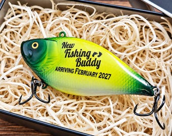 Pregnancy Announcement to Husband – You're Going to Be a Daddy Custom Fishing Lure Reveal, Baby Announcement Gift for Husband