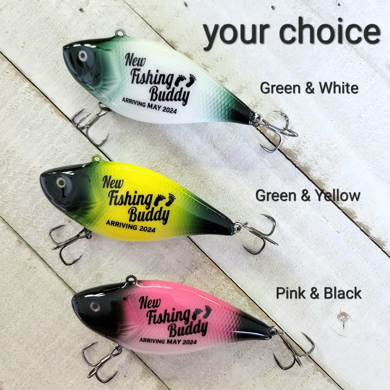 New Fishing Buddy Coming Soon, Baby Reveal Fishing Lure, Fishing Husband Baby Announcement image 3