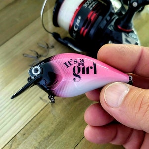 Baby Girl Announcement - Gender Reveal Fishing Lure - Baby Boy Gender Reveal For Dad - Its a Girl Announcement - Its a Boy Gift - Fishing