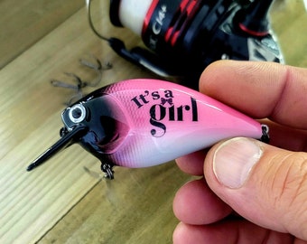 Baby Girl Announcement - Gender Reveal Fishing Lure - Baby Boy Gender Reveal For Dad - Its a Girl Announcement - Its a Boy Gift - Fishing