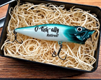Fishing Retirement Gift: Personalized Lure Retired Fisherman Gift, Retirement Gifts for Men, Gift for Coworker or Dad