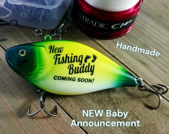 Pregnancy Announcement to Husband – You're Going to Be a Daddy Custom Fishing Lure Reveal, Baby Announcement Gift for Husband