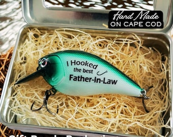 Father-in-Law Wedding Gift: Personalized Fishing Lure from Bride or Groom, Custom Keepsake