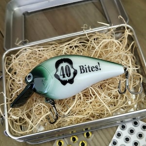 Personalized Fishing Lure with 40th Birthday Logo,  Any age can be ordered