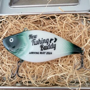 New Dad to be Gift | Personalized Custom Fishing Lure | New Fishing Buddy Coming Soon | Personalized Baby Reveal for a Fisherman