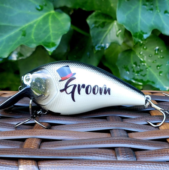 Groom Gift From Bride, Personalized Fishing Lure for a Wedding Day