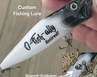 Military Retirement Gift – Personalized Fishing Lure Keepsake for a Retired Service Member, Retirement Gifts for Men Who Fish