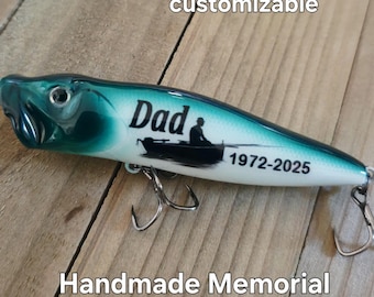 Memorial Gift for Dad, Personalized Fishing Lure Keepsake, Sympathy Gift for Loss of Father, In Memory of Dad Remembrance