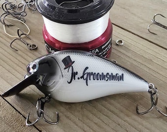 Jr Groomsman Gift – Personalized Fishing Lure with Name for Ring Bearer or Young Attendant