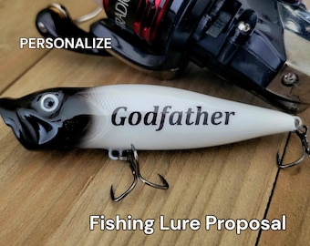 Godfather Proposal Gift – Personalized Fishing Lure for Baptism or Baby Announcement, Will You Be My Godfather Gift