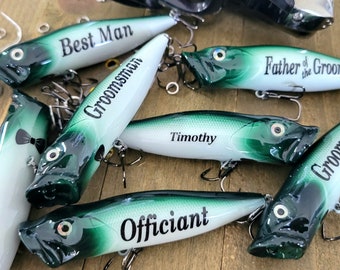 Wedding Fishing Lures, Personalized Best Man Fishing lure, Groomsmen Fishing Proposal. Fishing gifts from the Bride and Groom