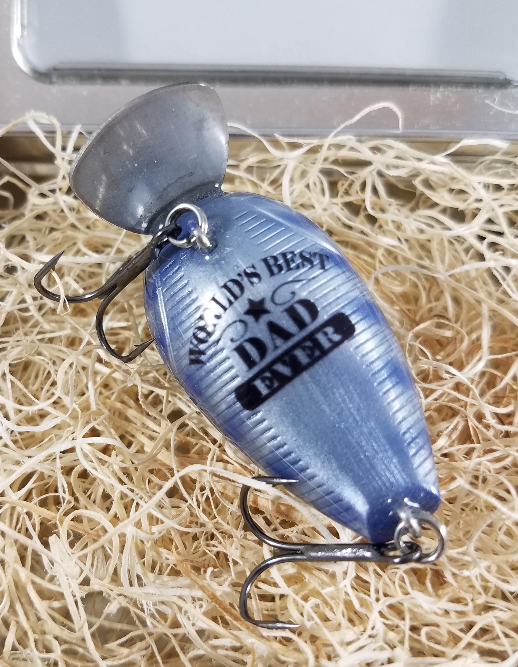 Hooked Heart Dad Custom Fishing Lure, Personalized Man Gift A Hooked Heart Dad Custom Fishing Lure, Personalized Man Gift A