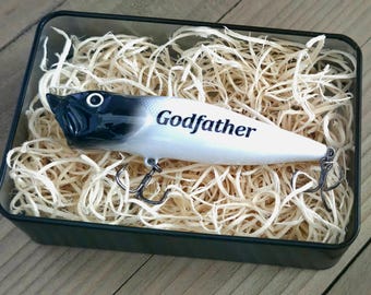 Godfather Proposal Gift – Personalized Fishing Lure for Baptism or Baby Announcement, Will You Be My Godfather Gift