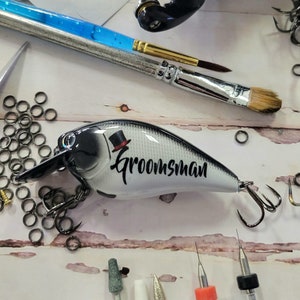 Personalized Groomsmen Gifts for your wedding day,  Custom Fishing Lures for a Wedding Proposal. Groom gifts for his wedding party