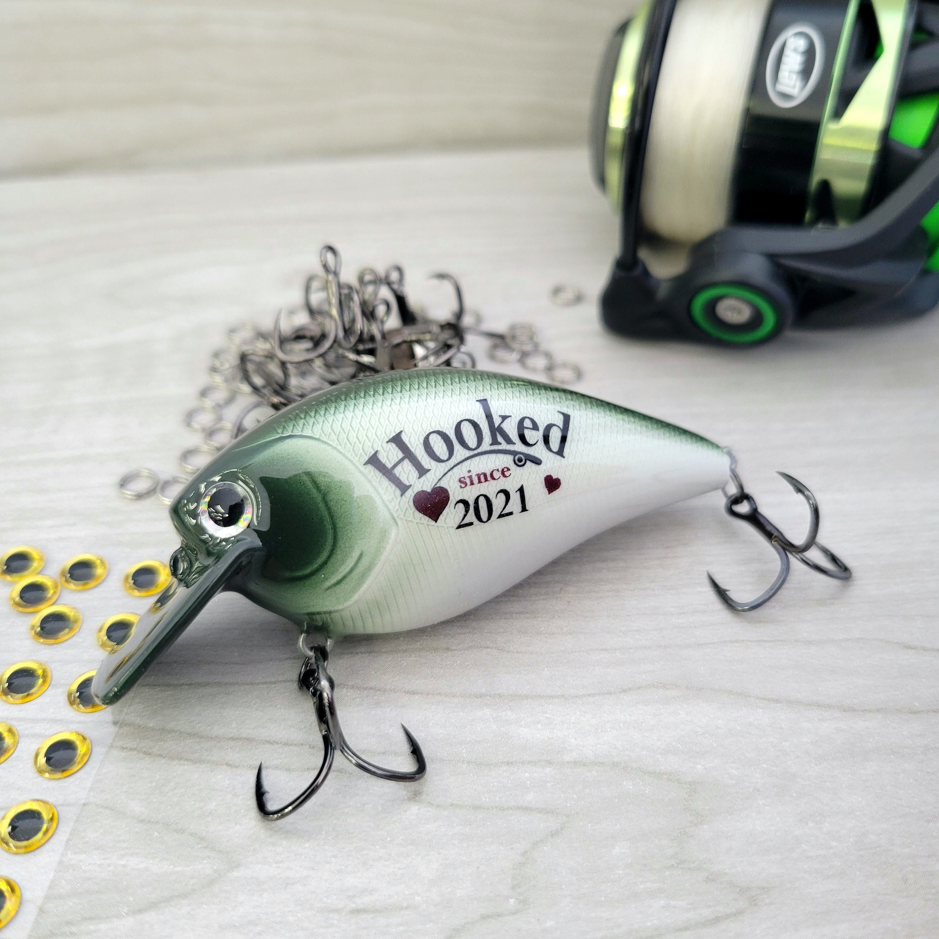 Anniversary Gift for a Husband Who Loves to Fish, Personalized Fishing Lure  for a Boyfriend on Your Anniversary, Custom Bass Fishing Lure 