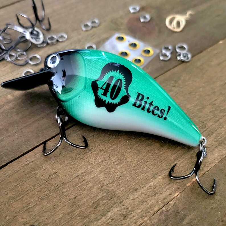 Custom Fishing Lure for a 40th Birthday Gift. The perfect Fishing gift for your favorite fisherman's birthday. Personalization included image 1