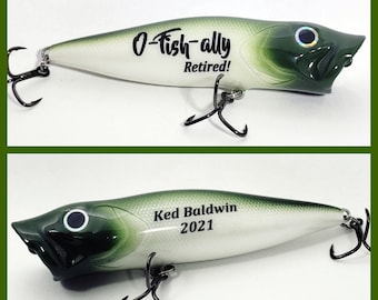 Custom painted personalized Retirement fishing lure gift - Fishing Gifts for Men - O-Fish-Ally Retired! - Fishermen gifts - Fishing Lure