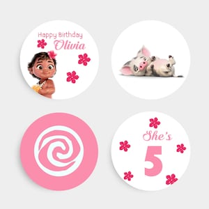 Moana Cupcake Toppers, Baby Moana Cake Toppers, Girl Birthday Party, Moana Party Decor, Personalized - PRINTABLE - Digital File