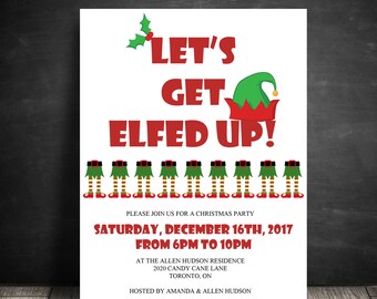 funny christmas party invitations etsy