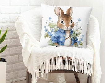 Peter Rabbit Inspired Nursery Decor Pillow, Beatrix Potter Theme Nursery, Baby Boy Nursery Décor, Square Nursery Pillow, Baby Shower Gift