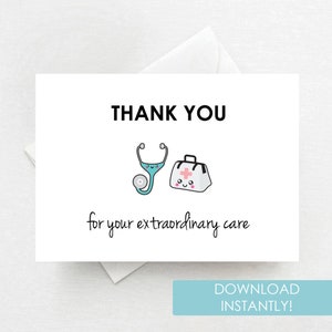 Carte de remerciement pour médecin, carte de remerciement de quarantaine, carte d’appréciation des travailleurs de la santé, carte de remerciement de l’infirmière - Téléchargement instantané