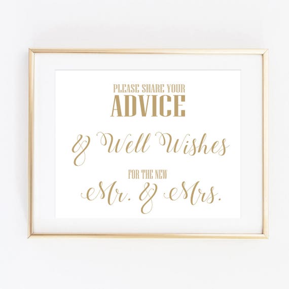 Advice and Well Wishes Sign Printable Wedding Signs Advice | Etsy