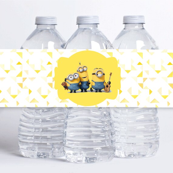 Etiquettes De Bouteille D Eau Anniversaire De Minions Etsy Etiquettes De Bouteille D Eau Anniversaire De Minions Etsy