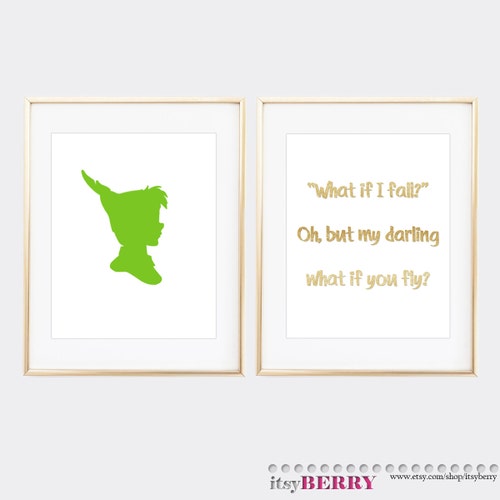 Peter Pan Wall Art Disney Nursery Peter Pan Quote Baby Boy Etsy