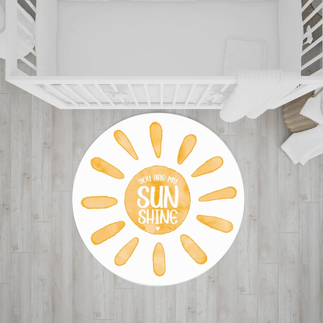 Gender Neutral Rug for Nursery or Kids Bedroom, You Are My Sunshine