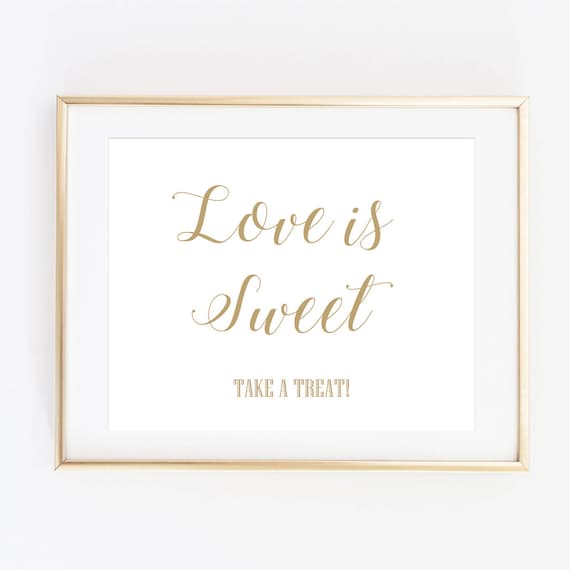 Love is Sweet Sign Printable Wedding Signs Treats Table | Etsy