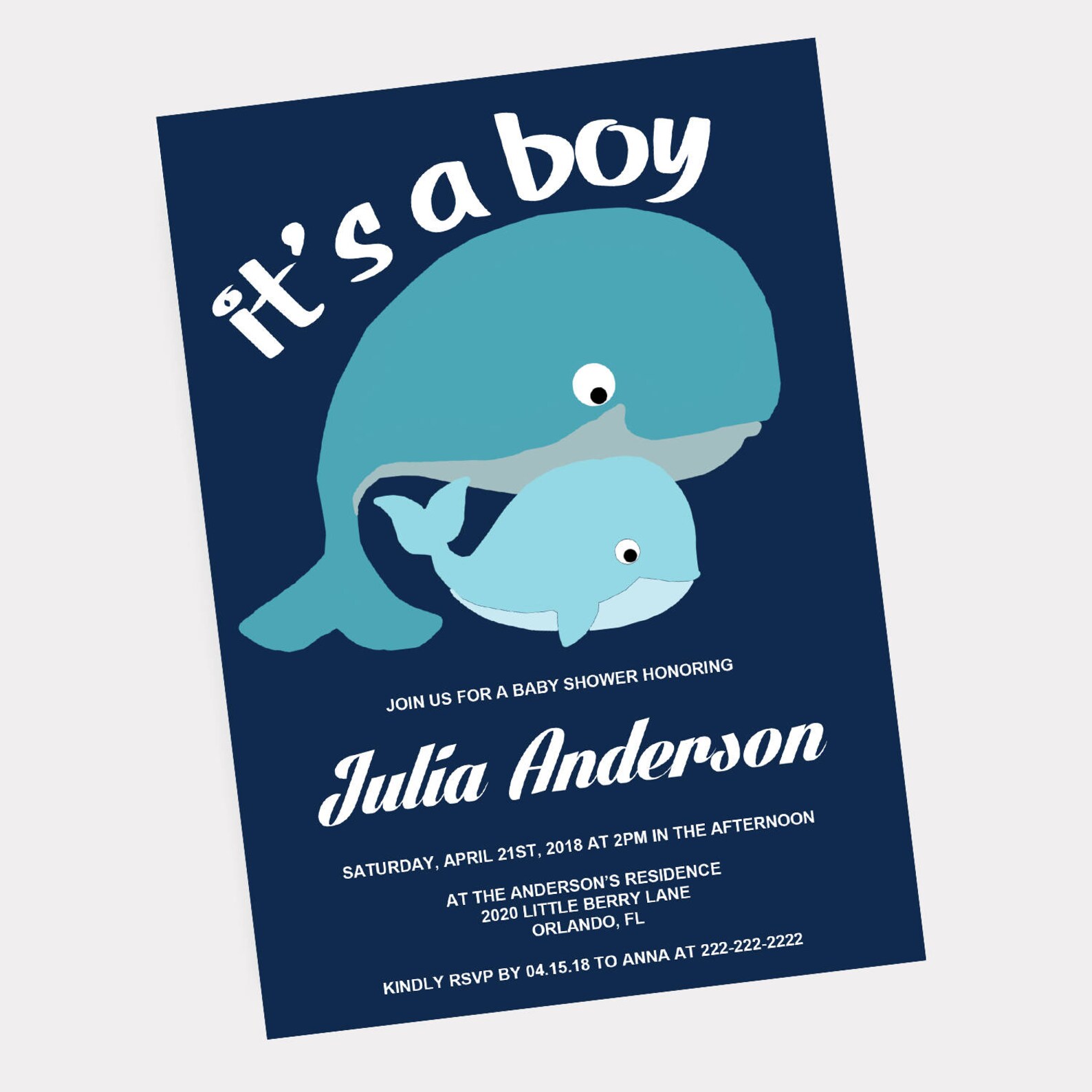 Whale Baby Shower Invitation Baby Whale Invite Baby Etsy