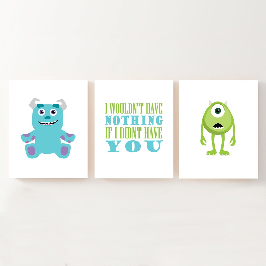 Monsters Inc Wall Art, Monster Nursery, Monsters Inc Quote, I Wouldn't