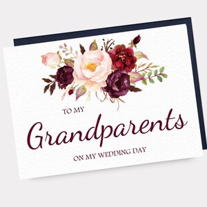 Zu meinen Großeltern Karte, Großeltern der Braut, Großeltern des Bräutigams, Dankeschön, Marsala Hochzeit - INSTANT DOWNLOAD - AP1AC