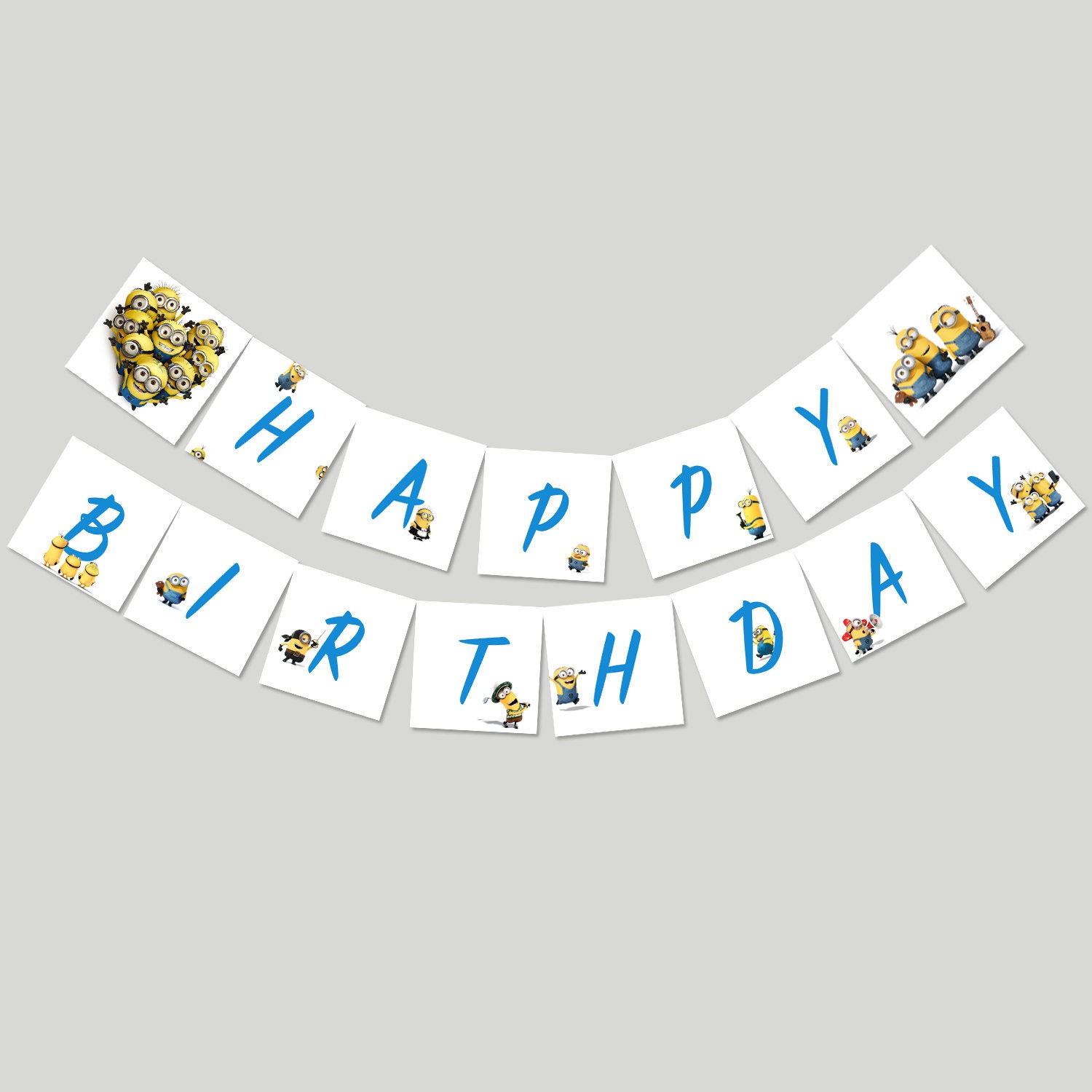 Minions Birthday Banner, Happy Birthday Banner, Despicable Me Birthday ...