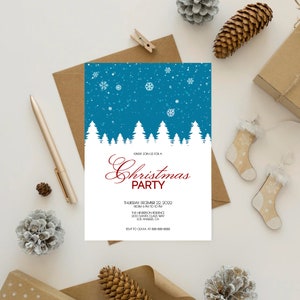 Editable Christmas Party Invitation, Printable Christmas Party Invite Template , Workplace Christmas Party, Invitation for Holiday Party