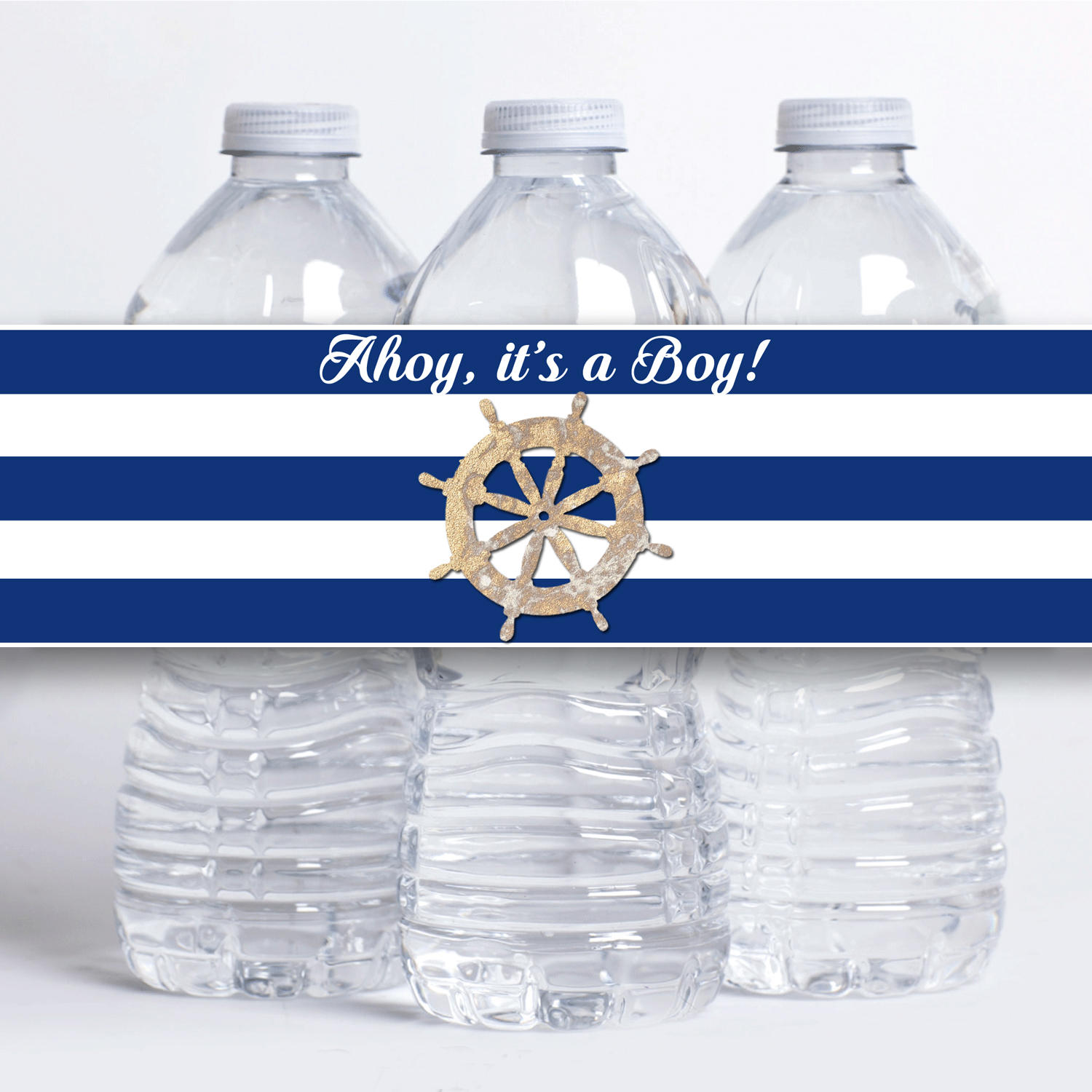 NAUTICAL BABY SHOWER FAVORS WATER BOTTLE LABELS 
