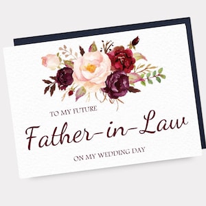 A mi suegro tarjeta, padre de la novia, padre del novio, nota de agradecimiento, boda de Marsala - DESCARGA INSTANTE - WP1AC