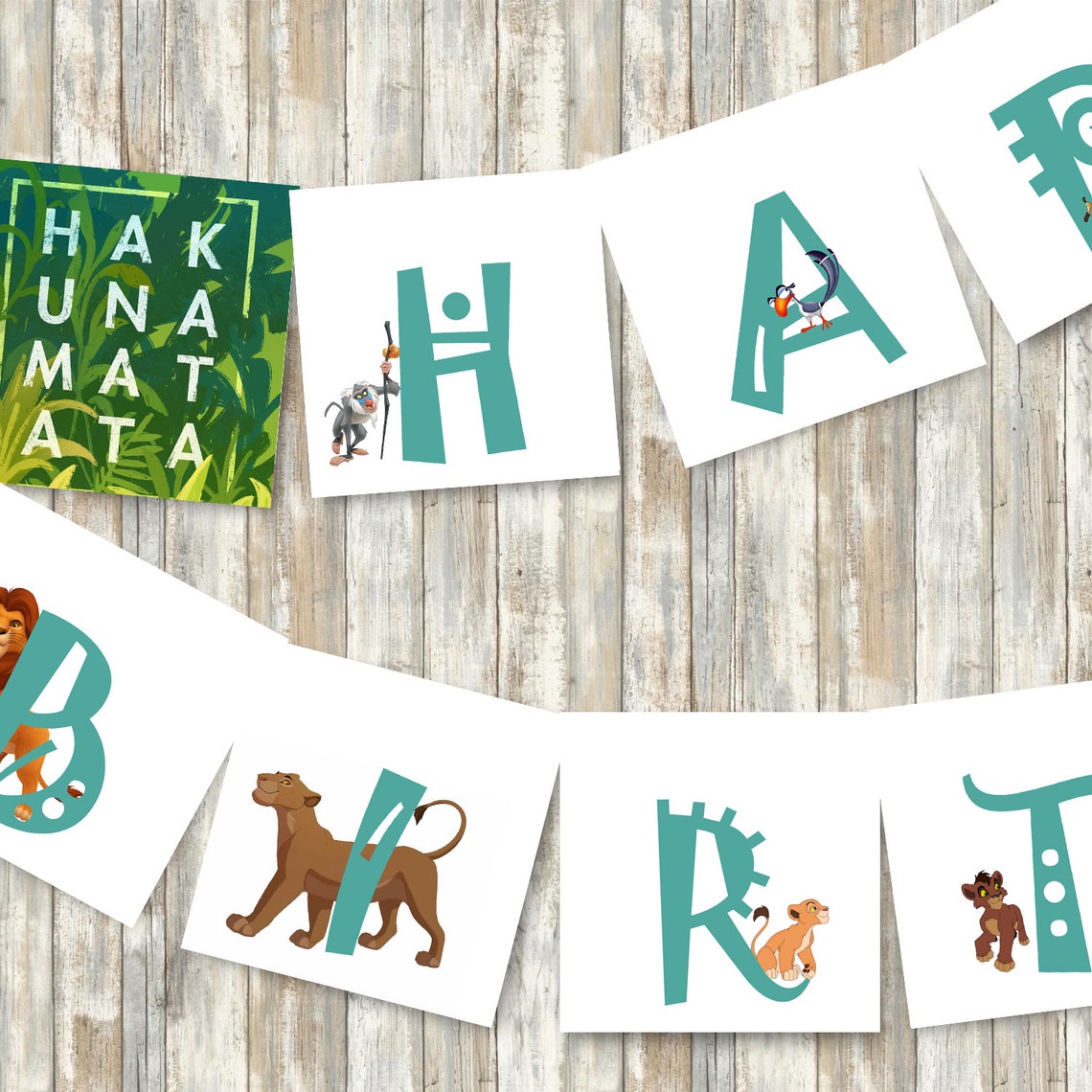 Lion King Birthday Banner Happy Birthday Banner Simba - Etsy