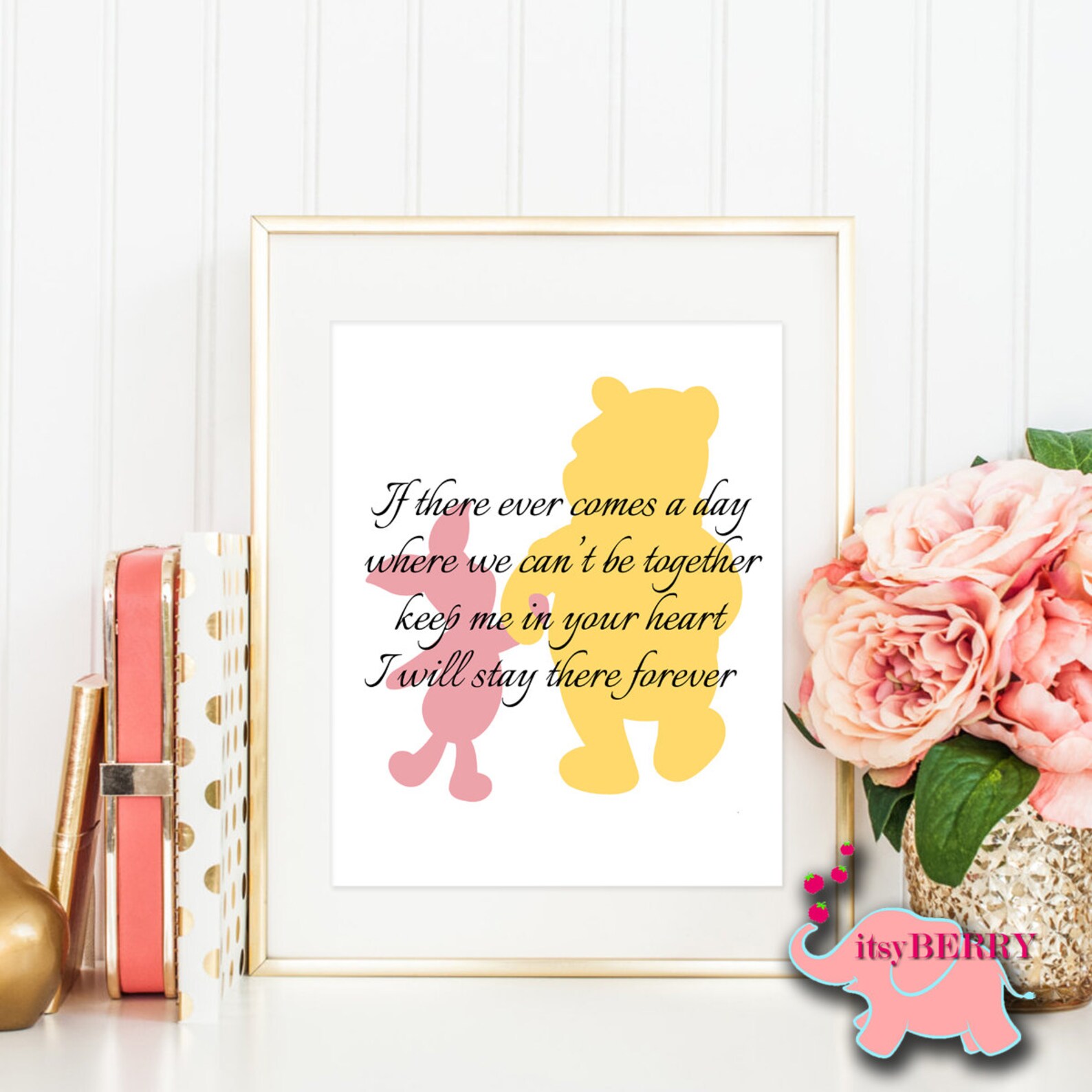 Winnie the Pooh and Piglet Wall Art Quote Baby Shower Gift Etsy